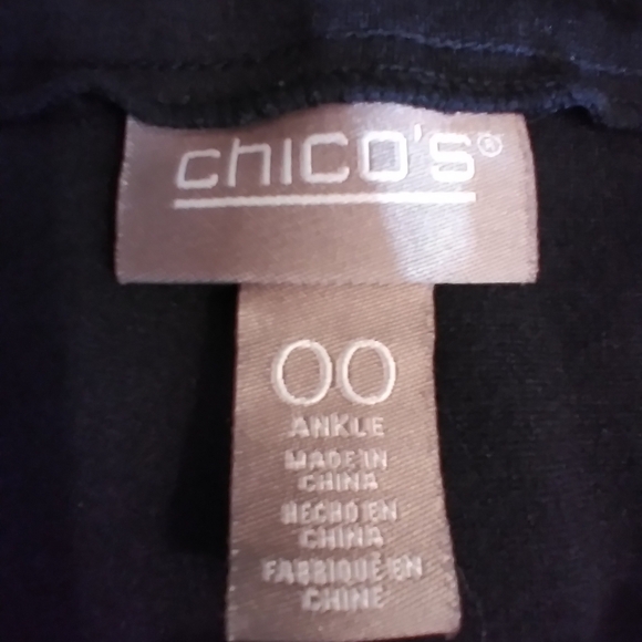 Chicos Black Women's Pull On Stretchy Pants Size Chicos 00 Lagenlook Office Work - Picture 11 of 11